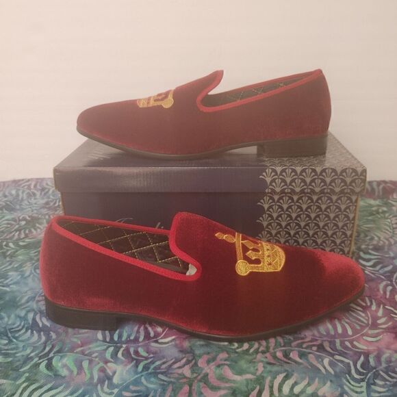 MEN'S AMALI VELVET SLIP ON SHOES WITH JEWELRY COUNT PIECE DRESS SHOE. - Picture 3 of 8